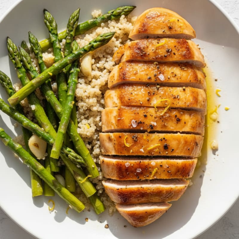 Lemon-Herb Roasted Chicken with Asparagus