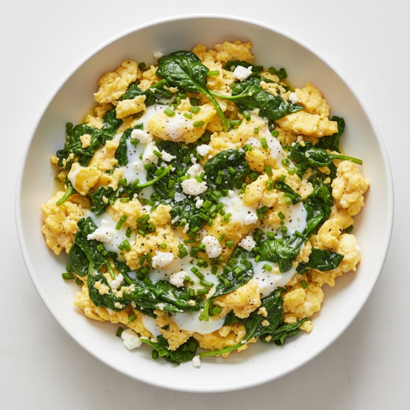 High-Protein Spinach and Feta Scramble