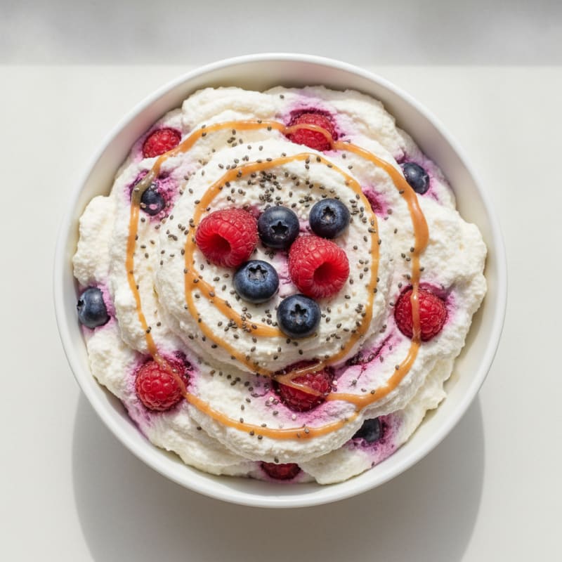 Greek Yogurt Protein Mousse with Mixed Berries