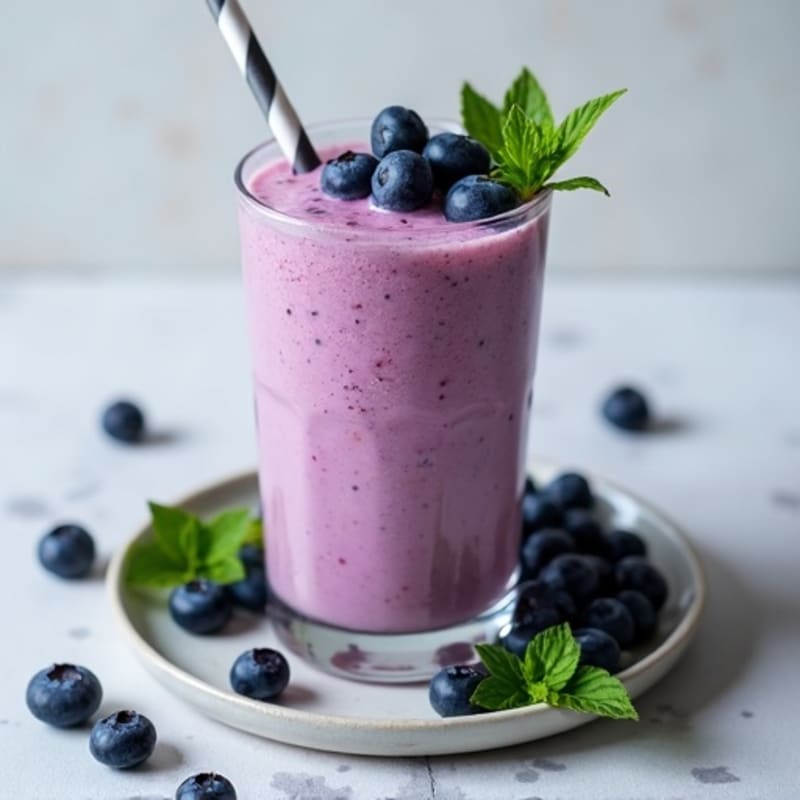Creamy Blueberry Matcha Protein Smoothie