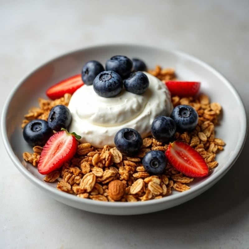 Maple-Cinnamon Toasted Granola with Fresh Berries