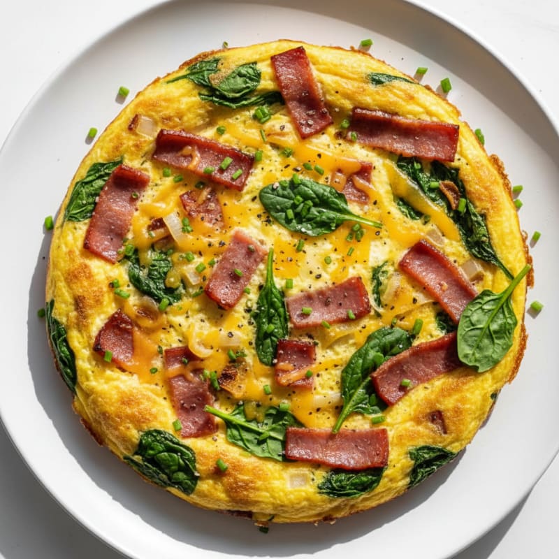 Canadian Bacon and Cheddar Frittata
