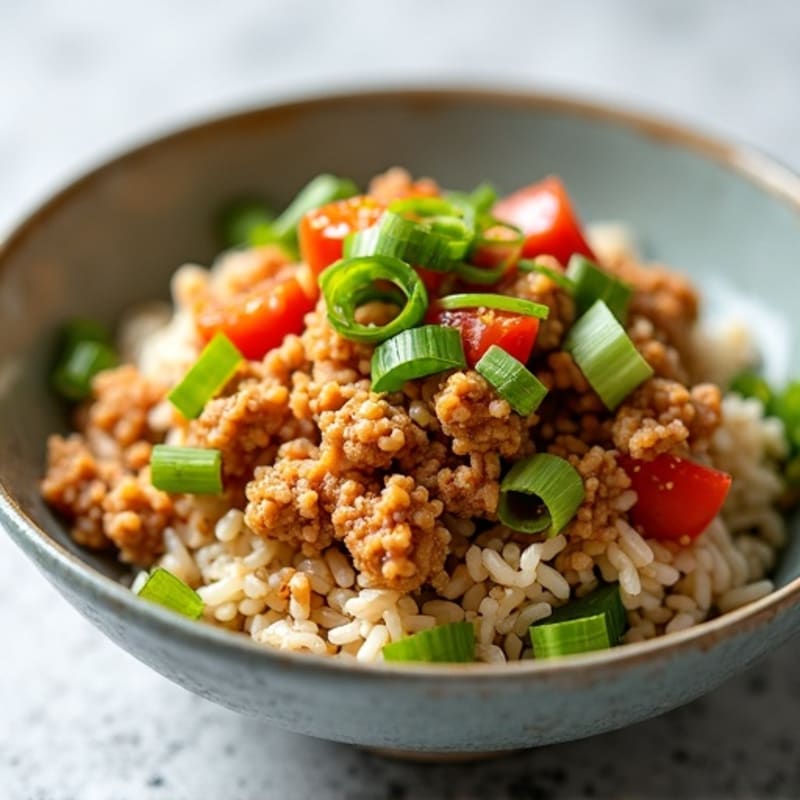 Ginger-Garlic Ground Turkey Rice Bowl