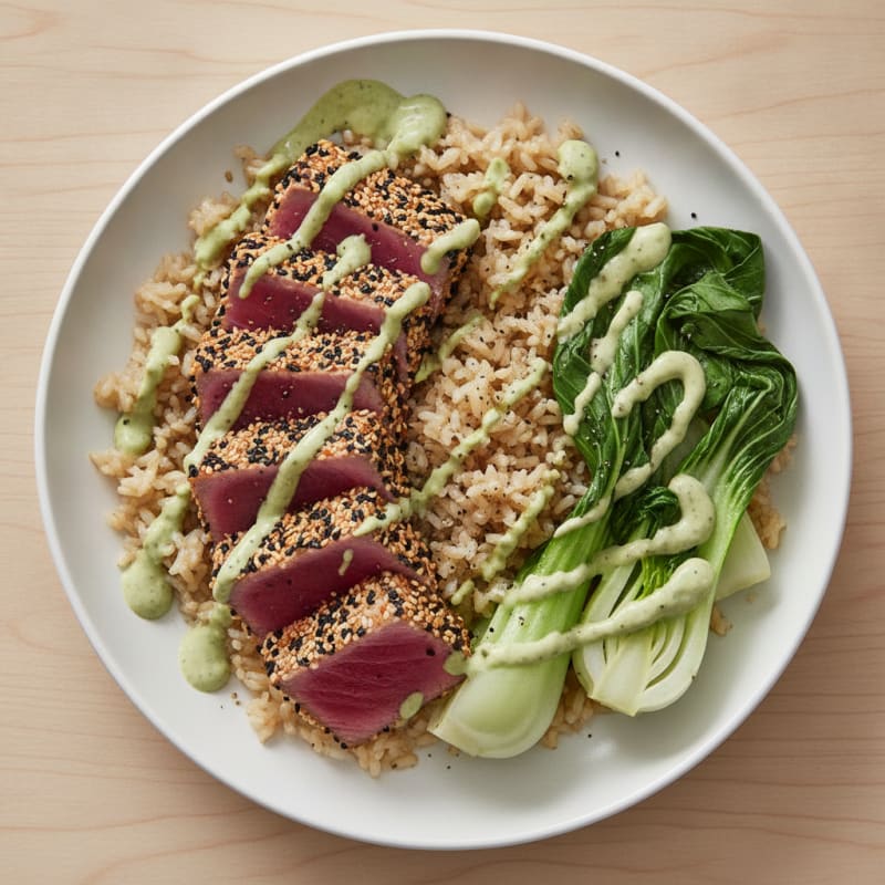 Pan-Seared Ahi Tuna with Wasabi Mayo