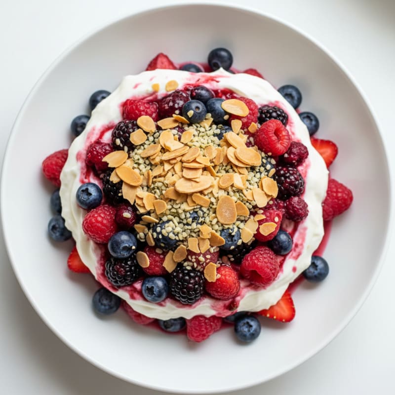 Greek Yogurt Protein Parfait with Mixed Berries