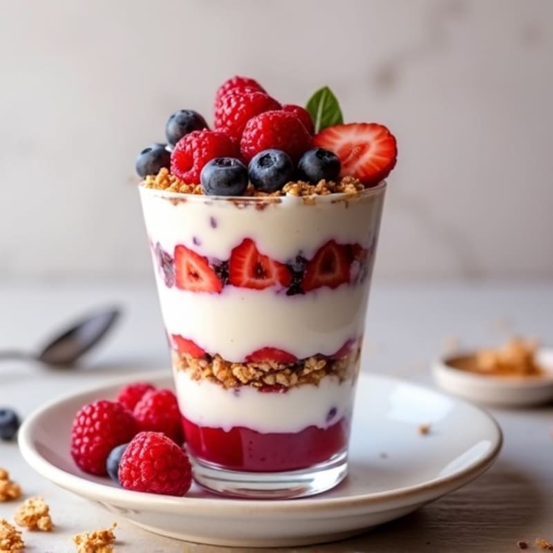 Greek Yogurt Protein Parfait with Mixed Berries