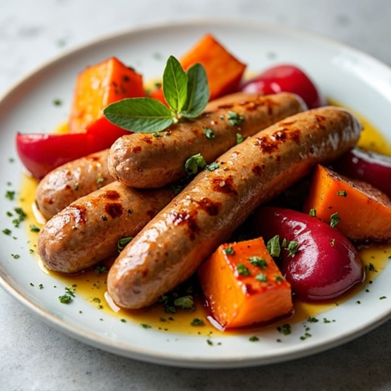 Herb-Roasted Sausage and Sweet Potato Sheet Pan Dinner