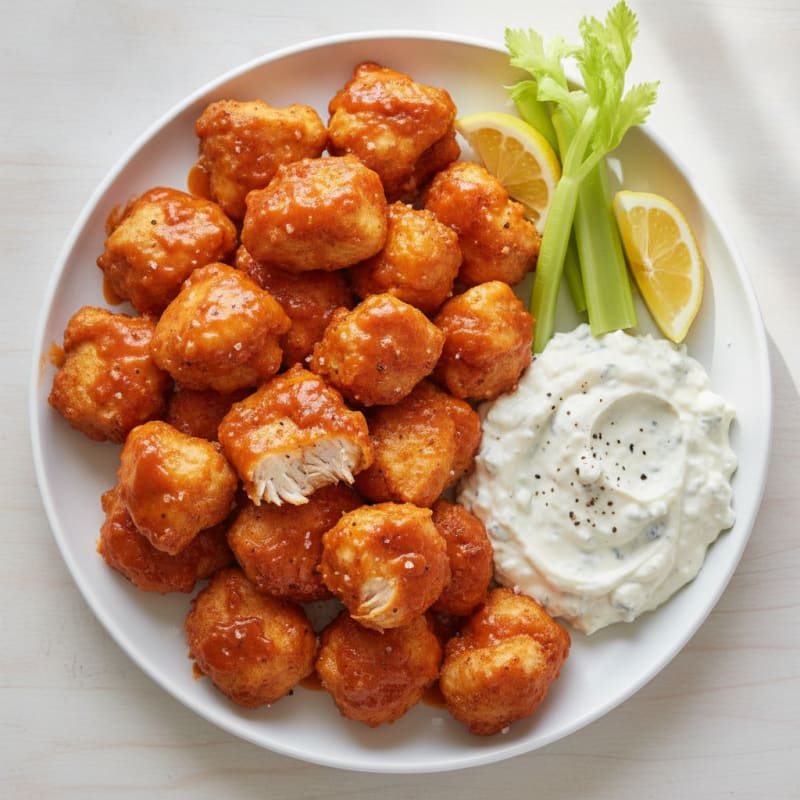 Buffalo Chicken Bites with Blue Cheese Dip