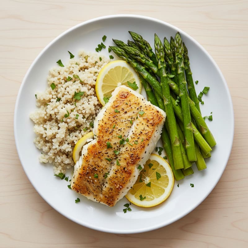 Lemon-Herb Baked Cod with Roasted Asparagus