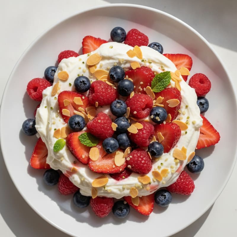 Silky Greek Yogurt Protein Parfait with Mixed Berries
