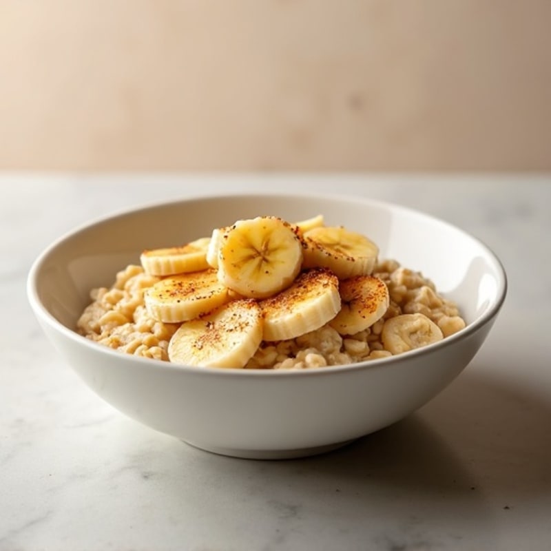 Creamy Banana Oatmeal with Warm Caramelized Bananas