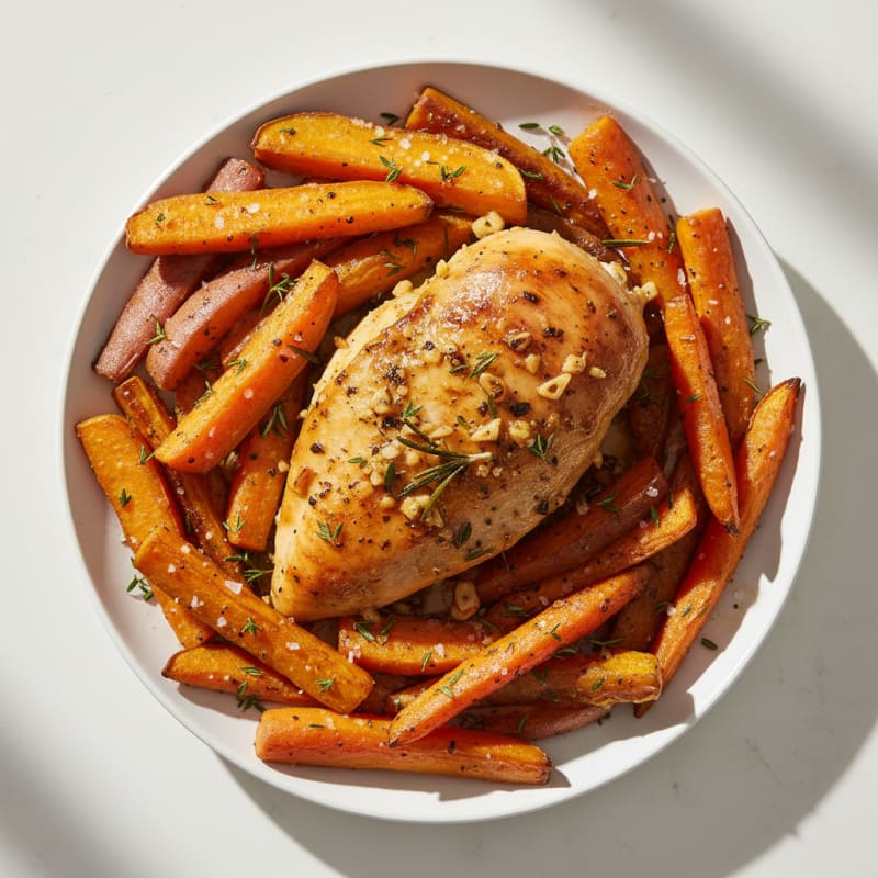 Garlic Herb Roasted Chicken with Root Vegetables