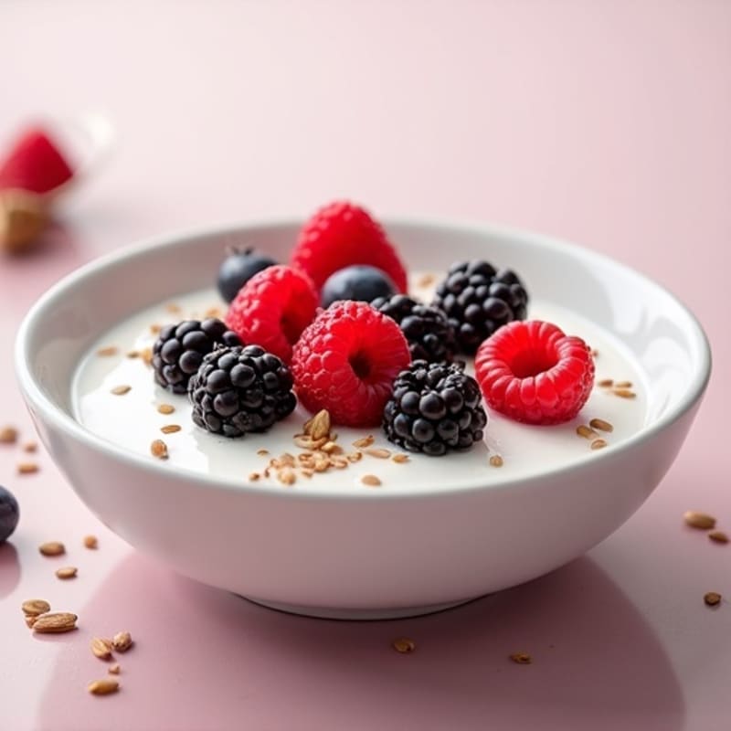 Silky Greek Yogurt Protein Pudding with Mixed Berries