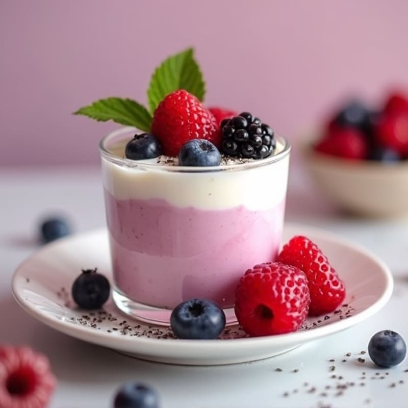 Silky Greek Yogurt Protein Mousse with Mixed Berries
