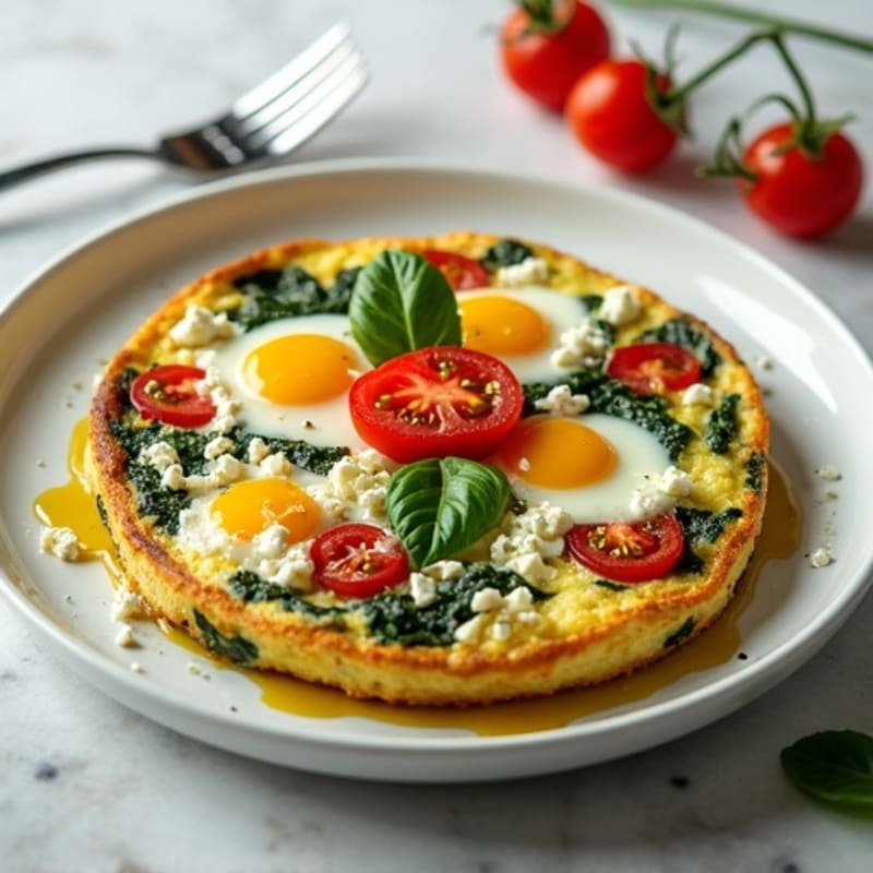 Fluffy Baked Spinach and Feta Frittata