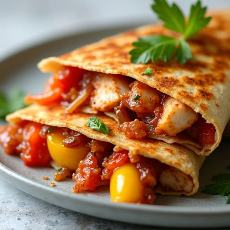 Smoky BBQ Chicken and Veggie Loaded Quesadilla