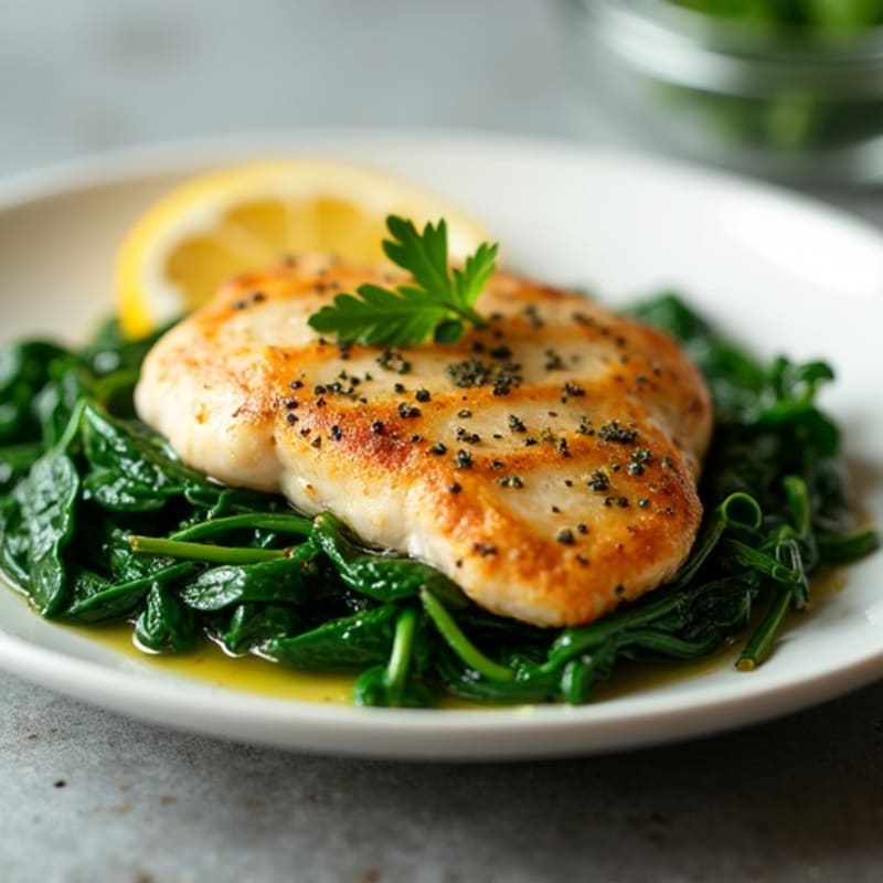 Lemon-Herb Pan-Seared Chicken with Sautéed Greens