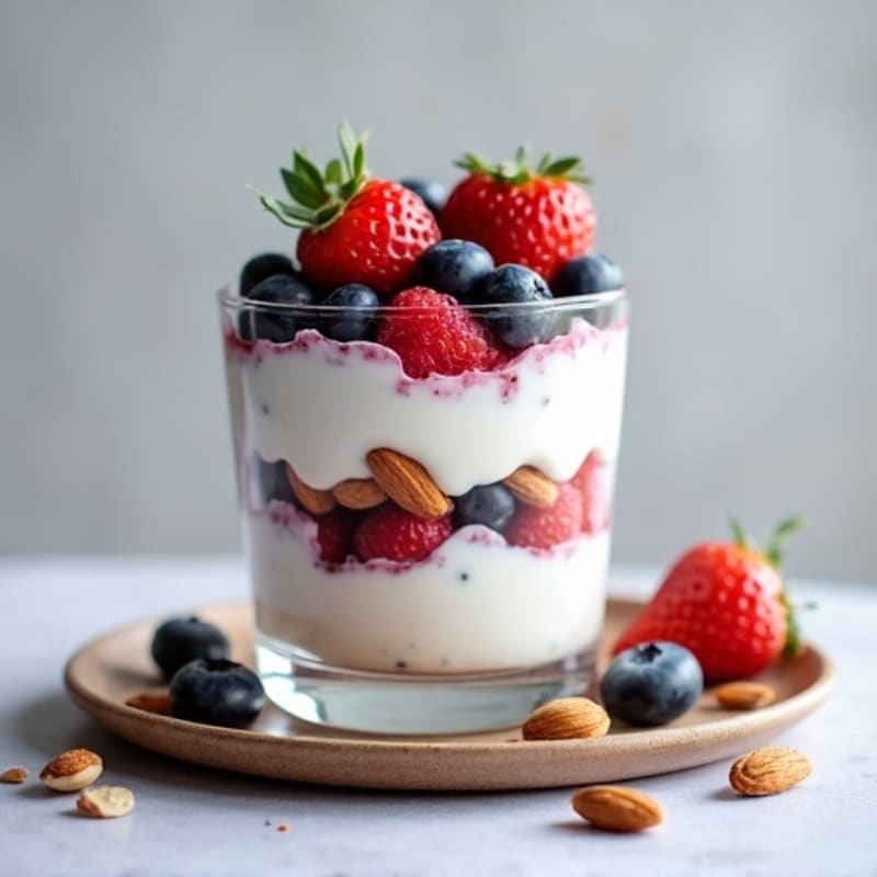 Greek Yogurt Protein Parfait with Berries and Almonds