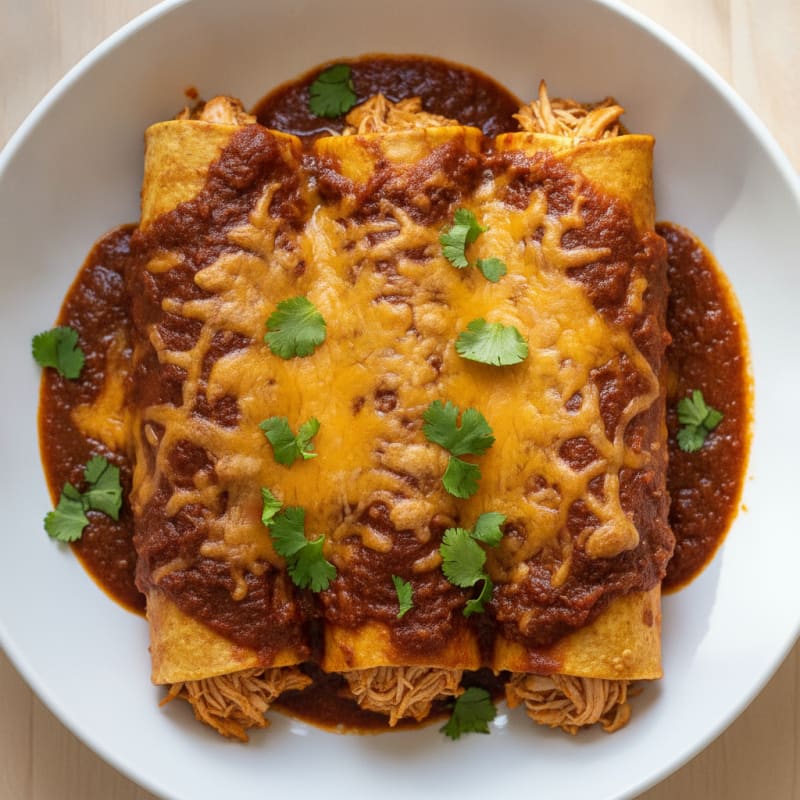 Chicken Enchiladas with Ancho Chili Sauce