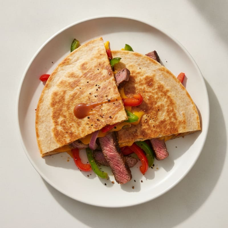 Pan-Seared Steak and Pepper Quesadillas