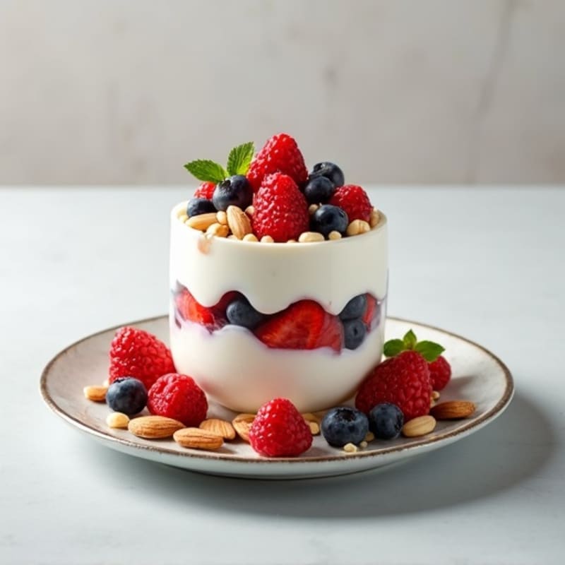Greek Yogurt Protein Parfait with Berries and Almonds