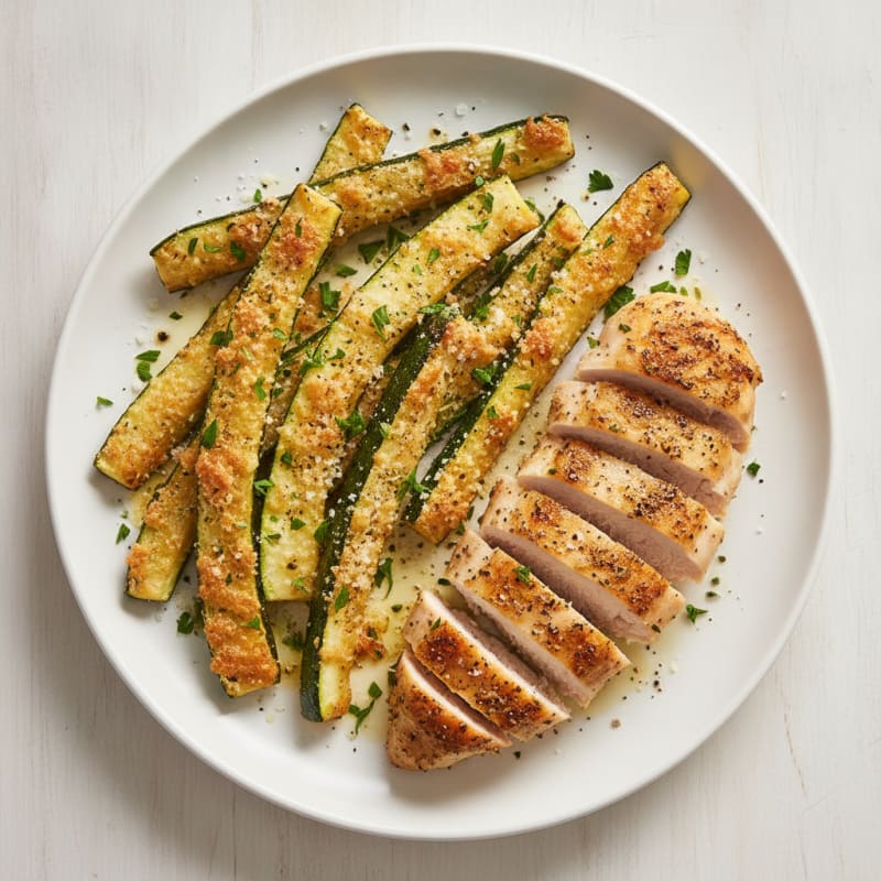 Roasted Zucchini with Parmesan and Herbs