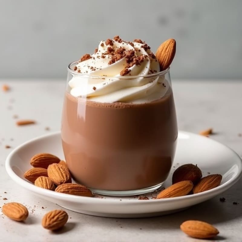 Chocolate Protein Pudding with Almonds