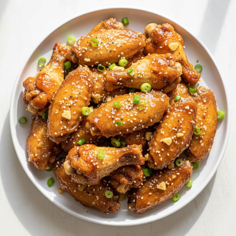 Crispy Honey-Garlic Chicken Wings