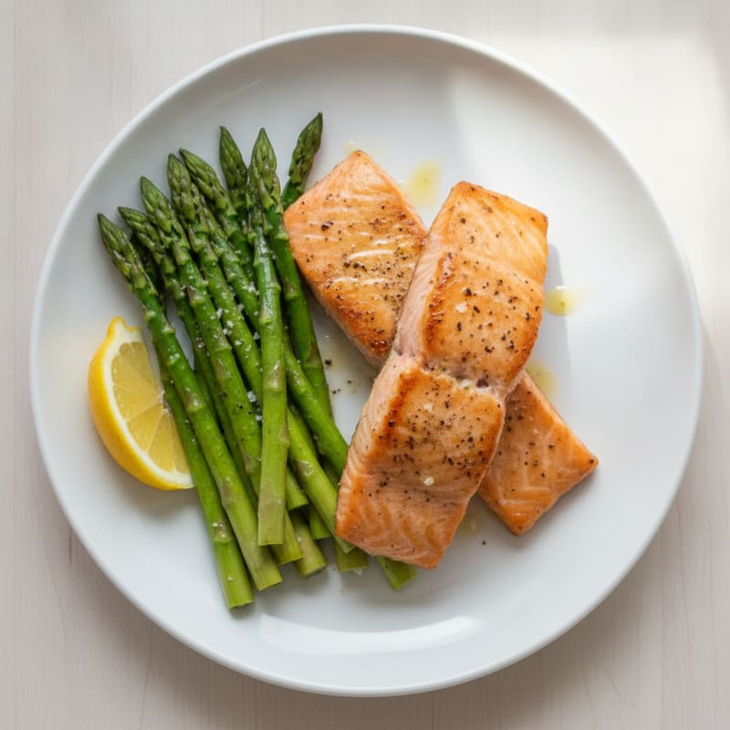Pan-Seared Salmon with Roasted Asparagus