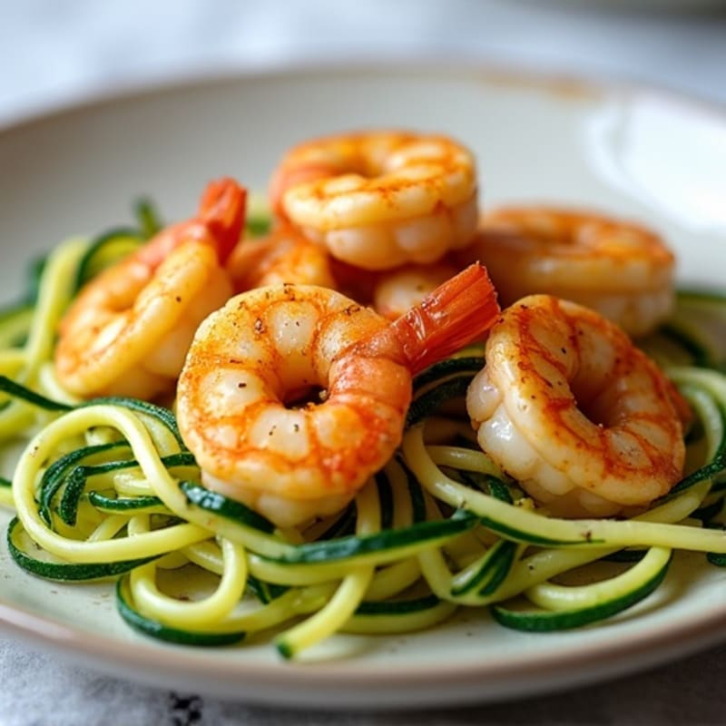 Pan-Seared Garlic Butter Shrimp with Zucchini Noodles