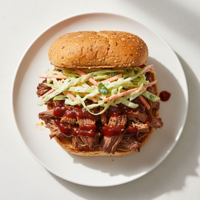 Smoky Brisket Sandwich with Tangy Slaw