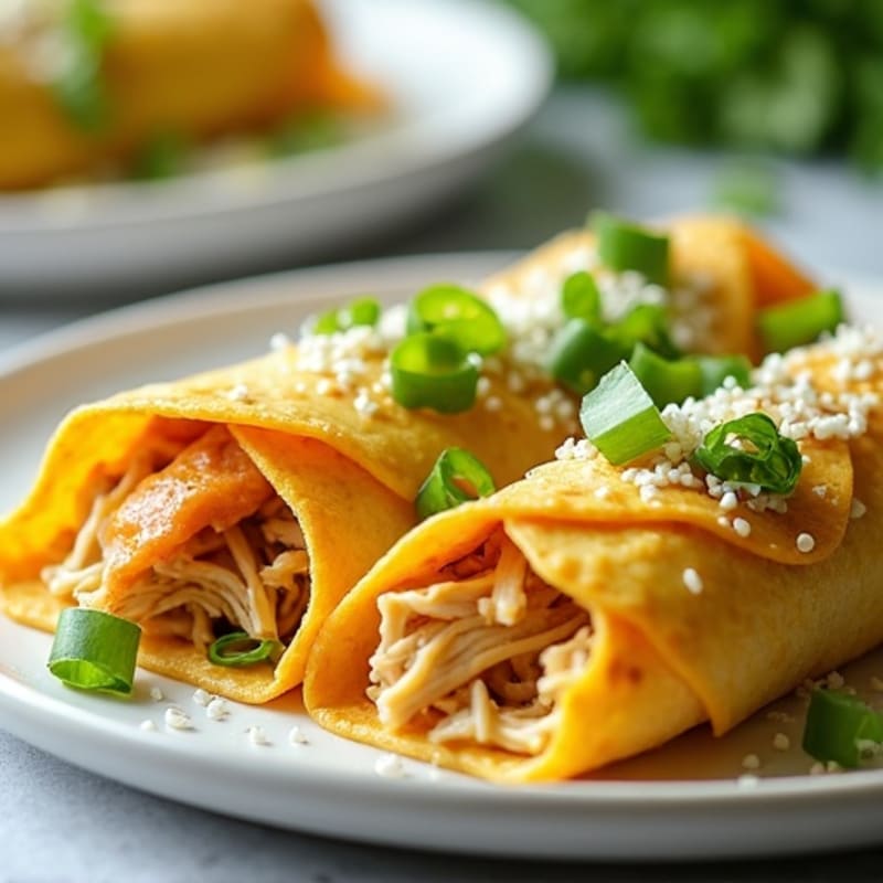 Salsa Verde Shredded Chicken Enchiladas