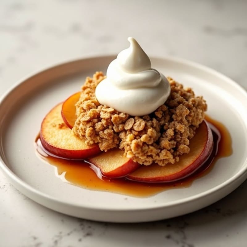 Warm Baked Apple Crumble with Crispy Oat Topping