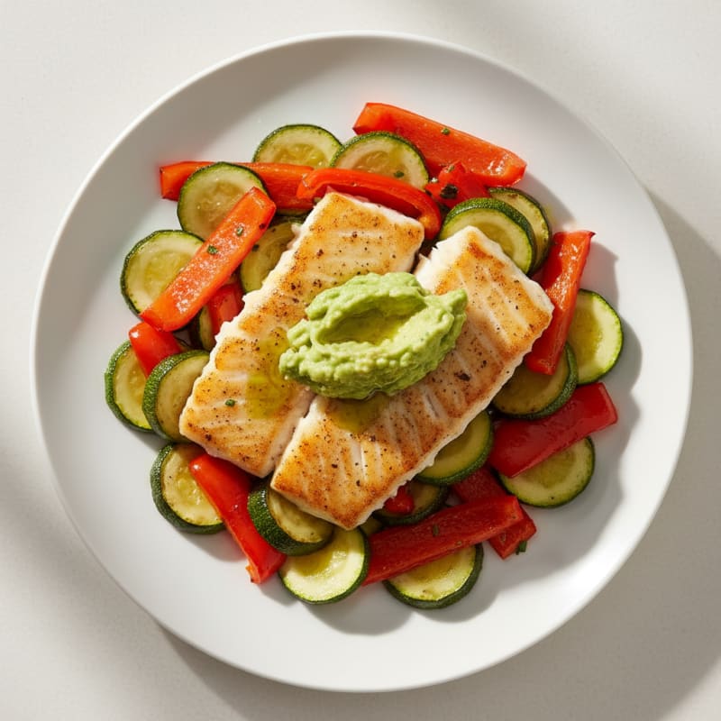 Pan-Seared Cod with Roasted Vegetables