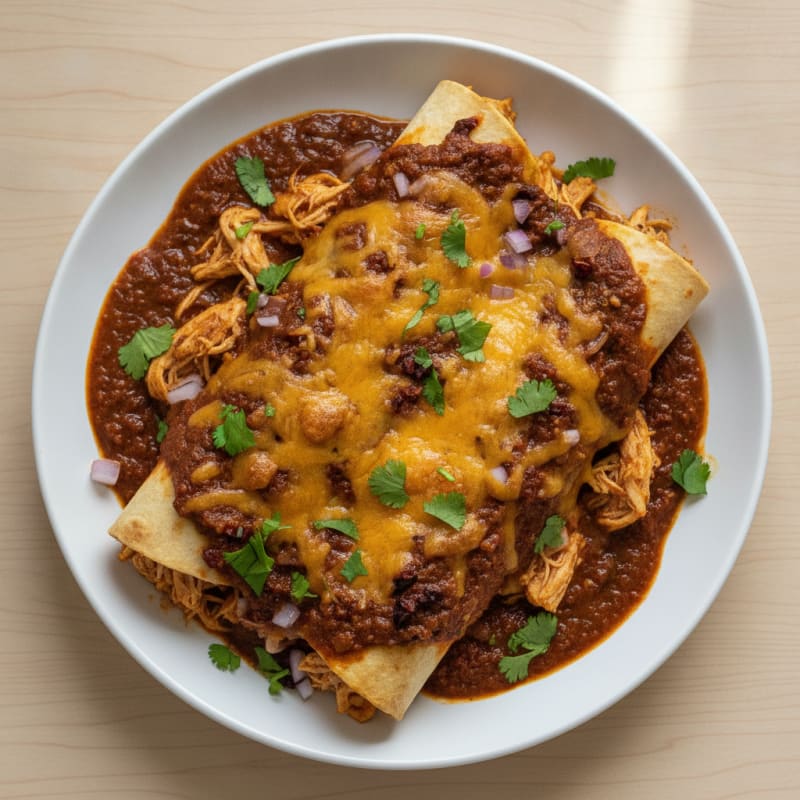 Chicken Enchiladas with Ancho Chili Sauce