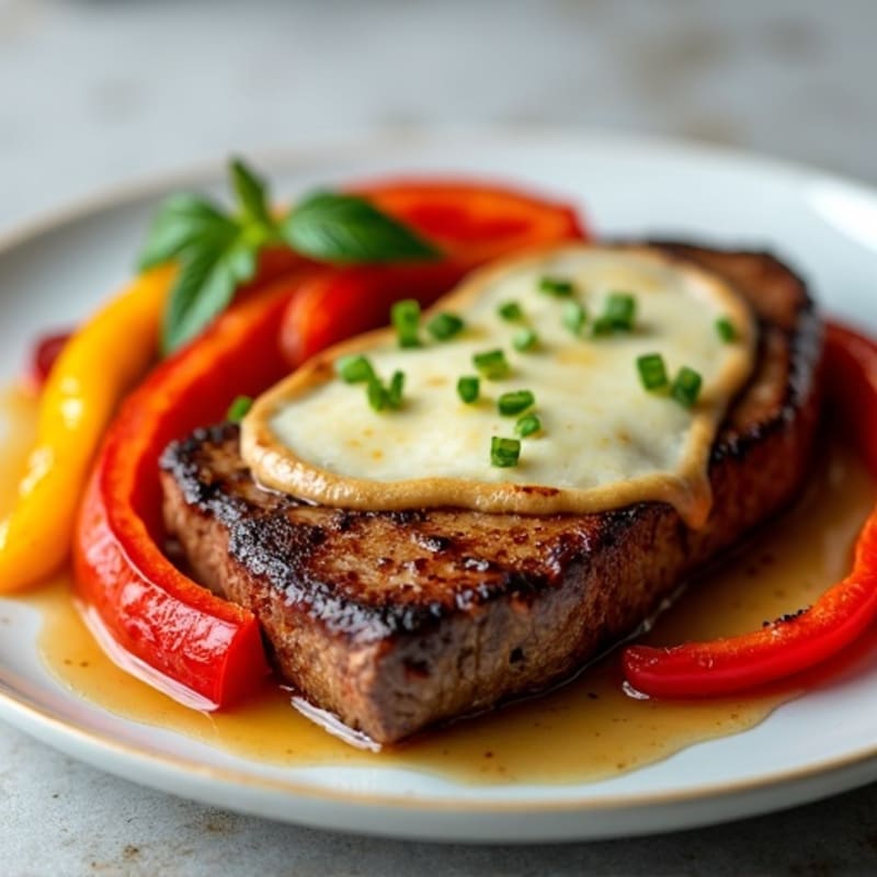 Lean Steak and Sautéed Peppers with Melty Provolone