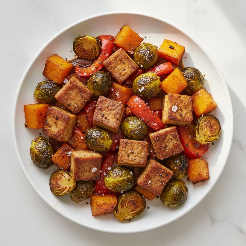 Butternut Seitan Skillet with Roasted Vegetables