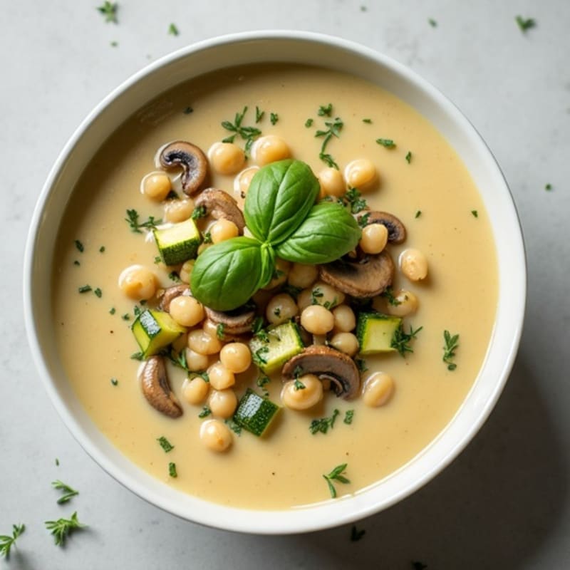 Creamy Herb Mushroom Zucchini Soup