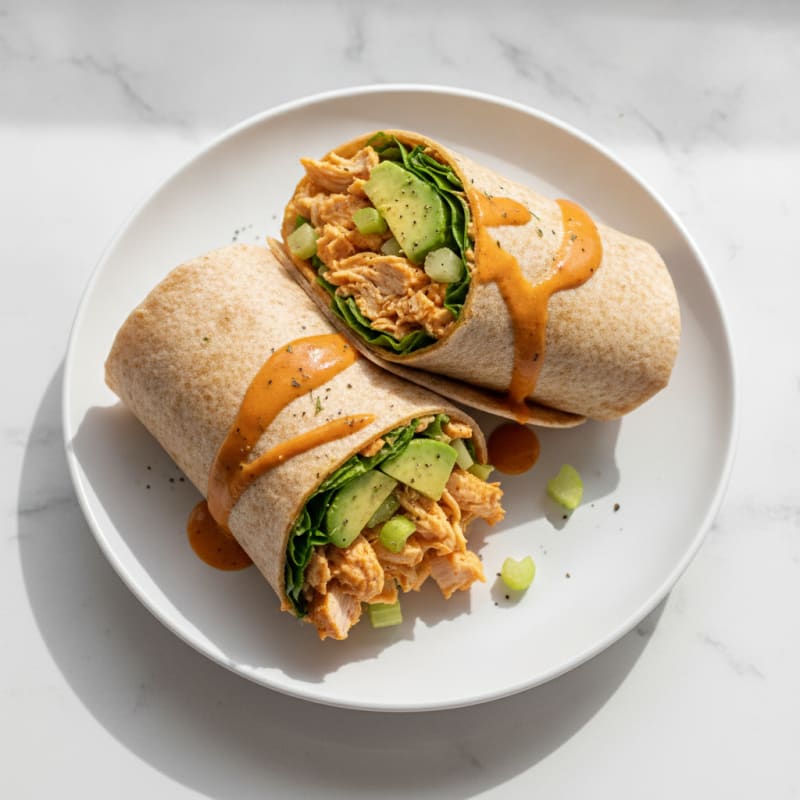 Buffalo Ranch Chicken Salad Wraps
