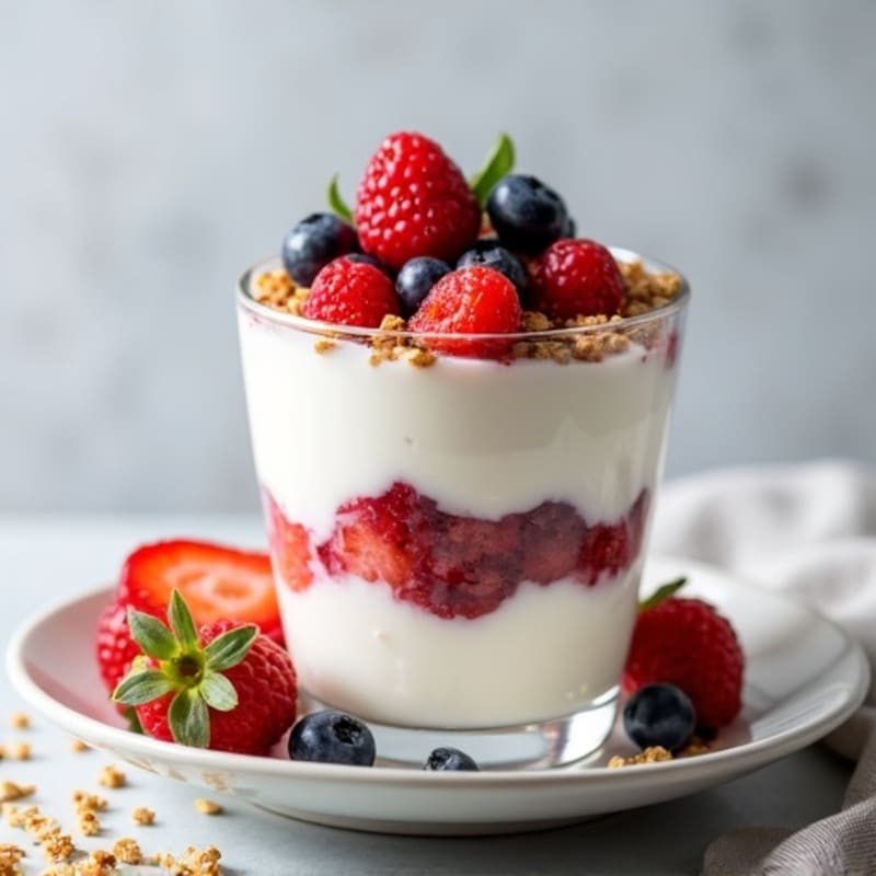 Greek Yogurt Protein Parfait with Mixed Berries