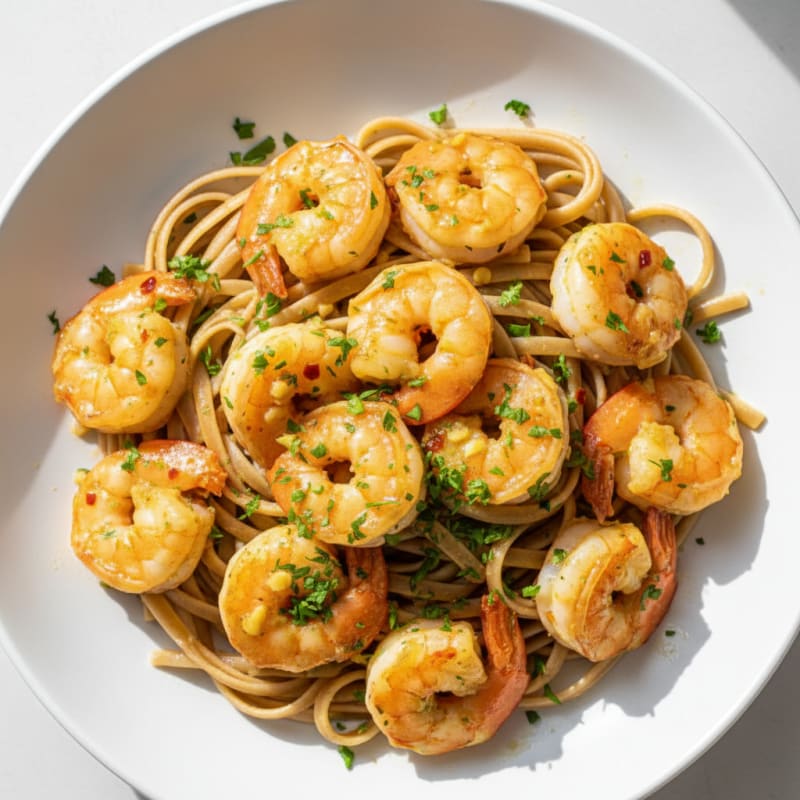 Zesty Garlic Shrimp Scampi with Linguine
