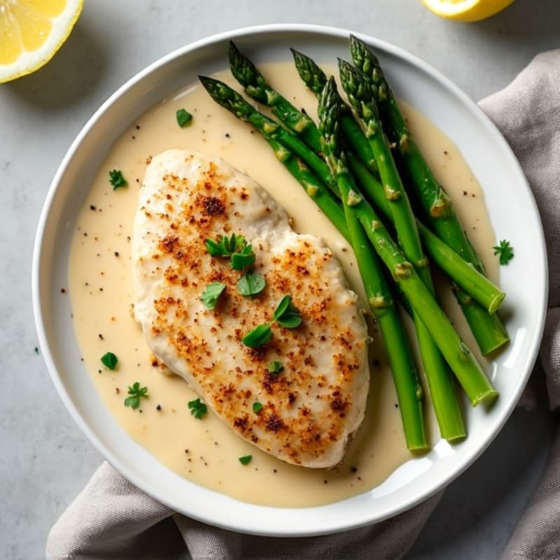 Creamy Coconut Chicken with Roasted Asparagus