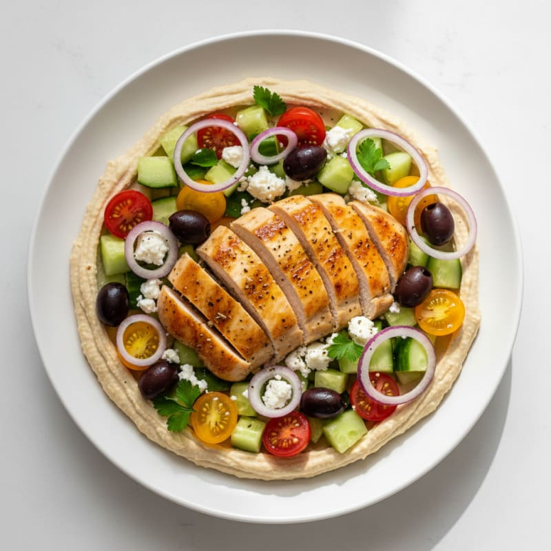 Hummus Platter with Herb-Marinated Chicken