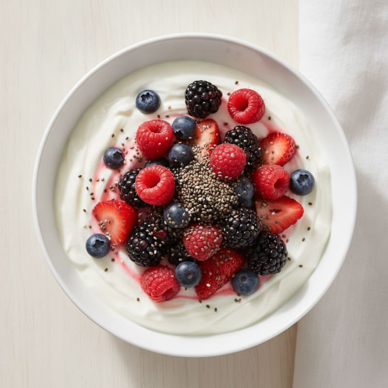 Greek Yogurt with Mixed Berries and Chia Seeds