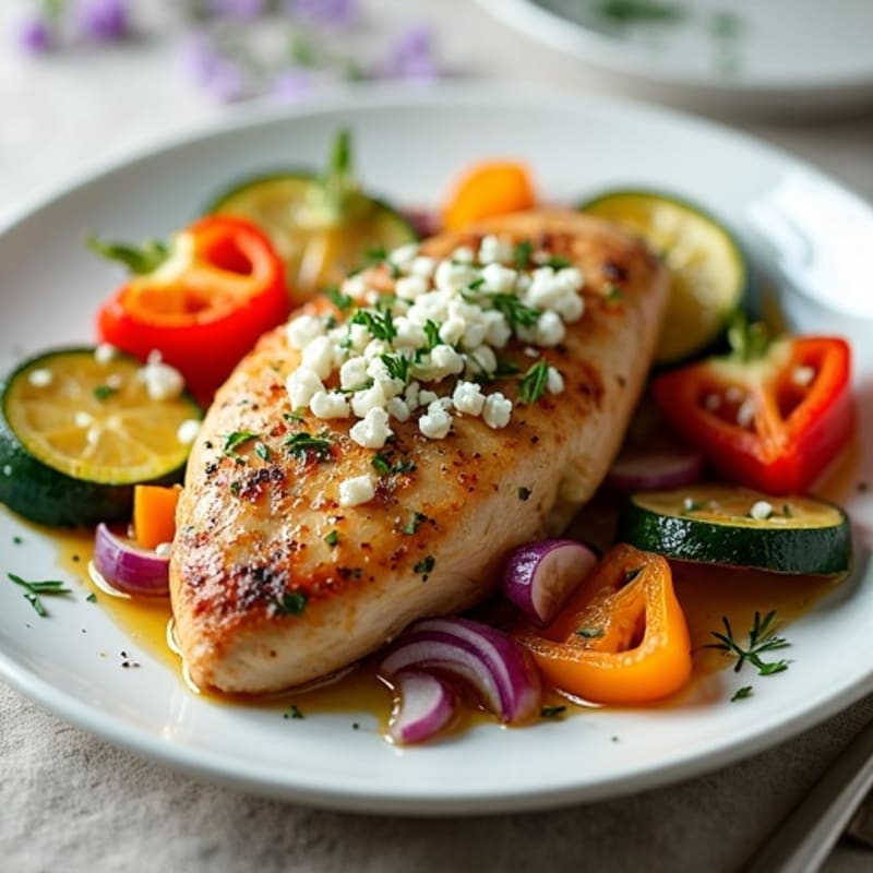 Fresh Herb-Roasted Chicken with Mediterranean Vegetables