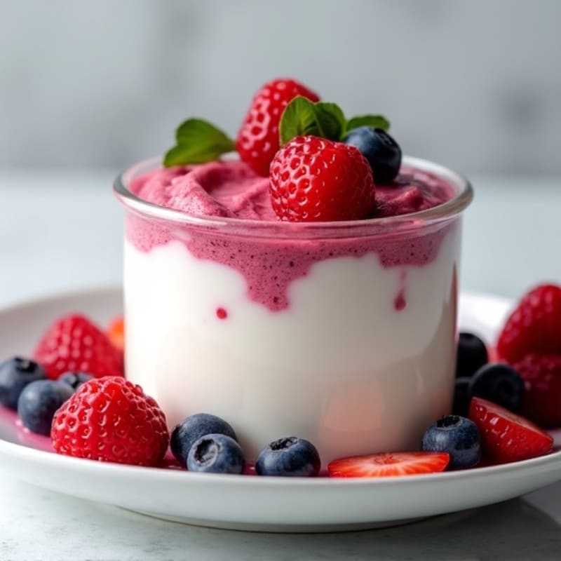 Silky Greek Yogurt Protein Mousse with Mixed Berries