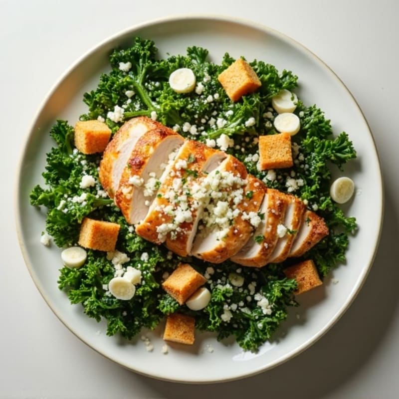 Crunchy Kale Caesar with Herb-Roasted Chicken