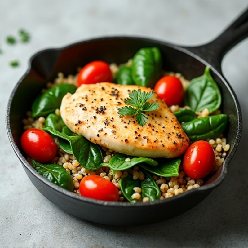Fresh Spinach and Herb Chicken Skillet