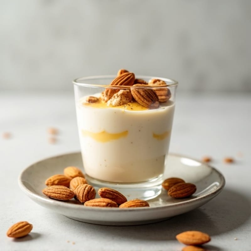 Vanilla Greek Yogurt Protein Parfait with Almonds
