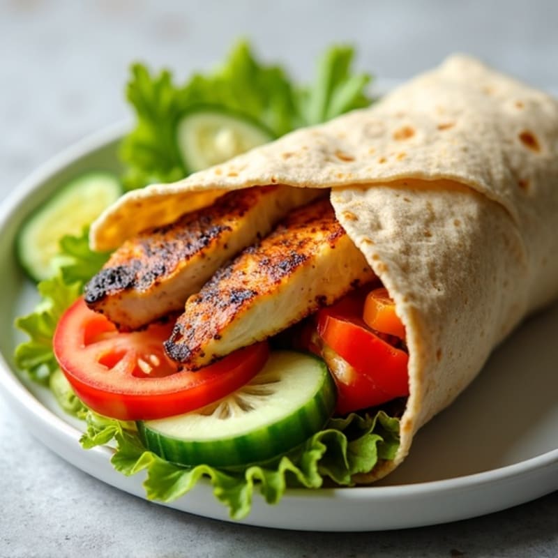 Fresh Grilled Chicken and Crunchy Veggie Wrap